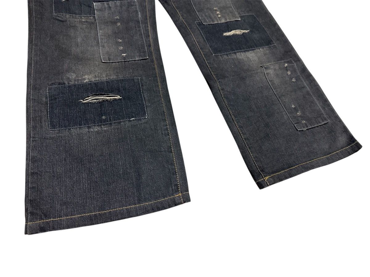 Japanese Brand 🔥Sick Y2K Phatfarm Patchwork Baggy Denim Distressed Size US 32 / EU 48 - 4 Thumbnail