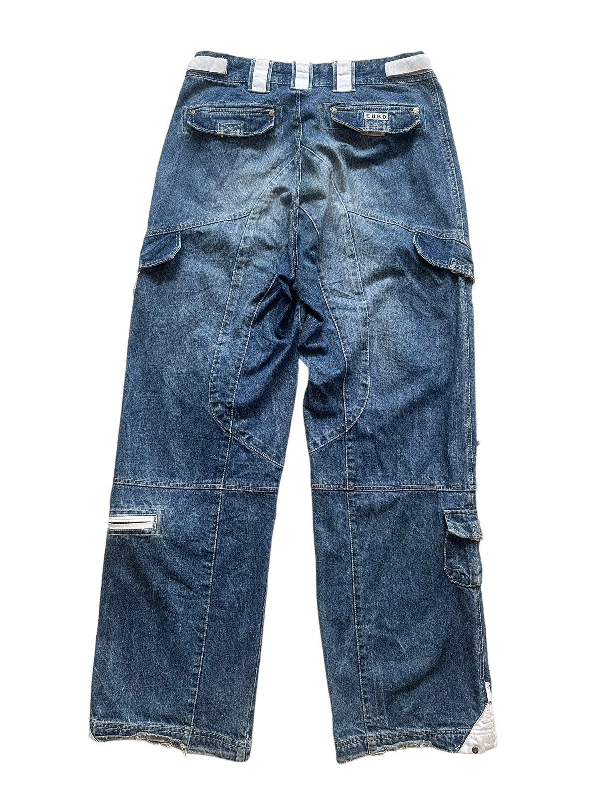 Japanese Brand Vintage Y2k Euro Jeanswear Baggy Multi Cargo Pants Size US 32 / EU 48 - 4 Thumbnail