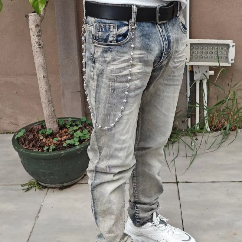 Jewelry Minimalism Pearl y2k Retro Style Unisex Punk Pants Chain Size ONE SIZE - 1 Thumbnail