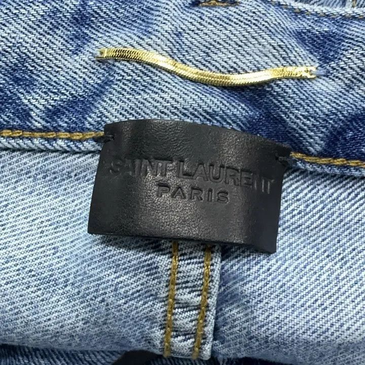 Saint Laurent Paris Saint Laurent Blue Bay Denim Baggy Jeans -2507 Size 29" - 4 Thumbnail