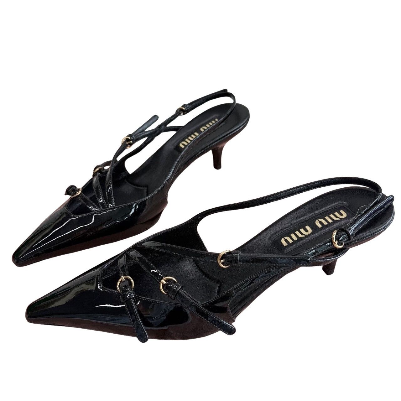 Miu Miu Miu Miu Patent Leather Slingback Heels Size 38.5 Size US 8.5 / IT 38.5 - 1 Thumbnail