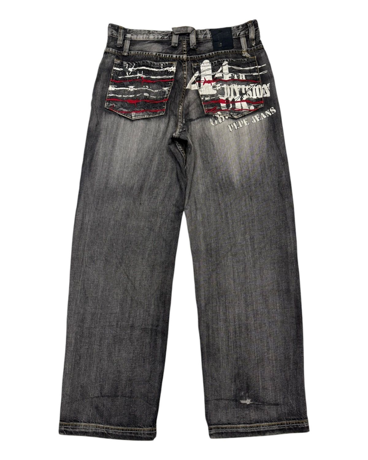 Hysteric Glamour × JNCO × Pepe Jeans 🔥VINTAGE PEPE JEANS BAGGY JEANS EMBROIDERY DISTRESSED DENIM Size US 36 / EU 52 - 7 Thumbnail
