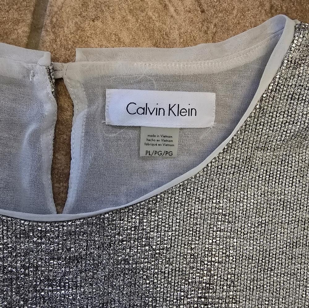 Calvin Klein Gold Champagne Detailed CK Dressy Tank Size L / US 10 / IT 46 - 3 Thumbnail