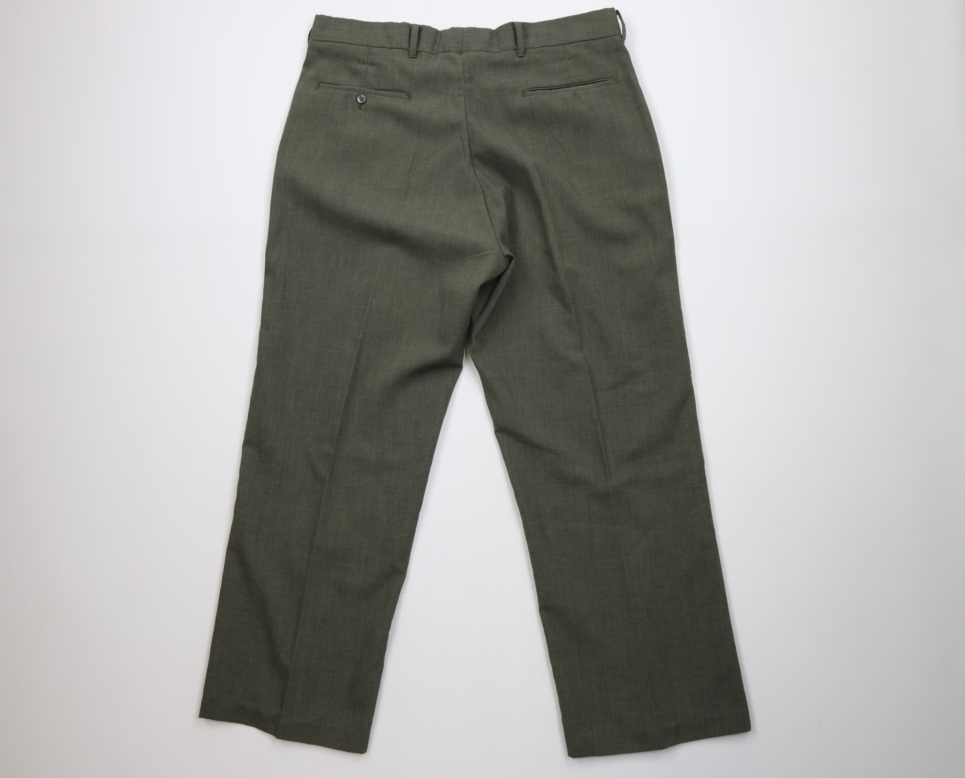 Vintage Vintage 60s Streetwear Wool Blend Wide Leg Chino Pants USA Size US 36 / EU 52 - 8 Thumbnail