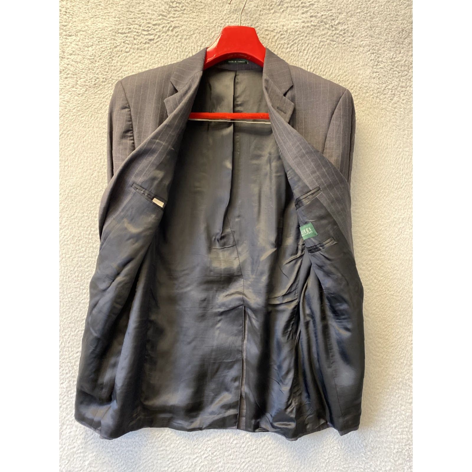 Ralph Lauren Ralph Lauren Sport Coat Blazer Mens 42R Wool Gray Striped Single-Breasted Notch Lapel 4-Button Sleeve Regular Fit Size 42 Mens Size 42R - 6 Thumbnail