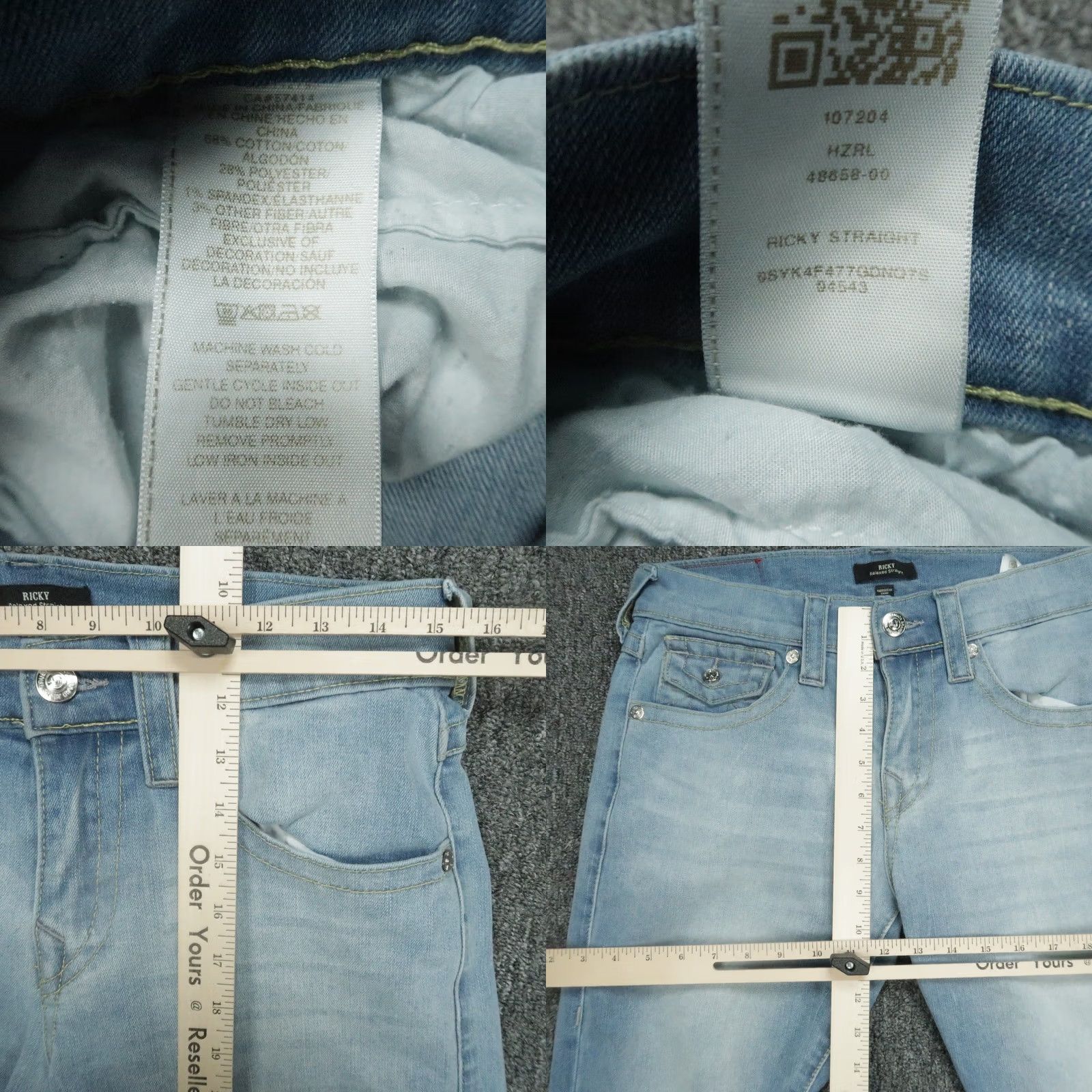 True Religion VINTAGE True Religion Jeans Mens 30x34 Light Blue Ricky Relaxed Straight Stretch Denim Slim? No, keep style: Straight Size US 30 / EU 46 - 8 Thumbnail