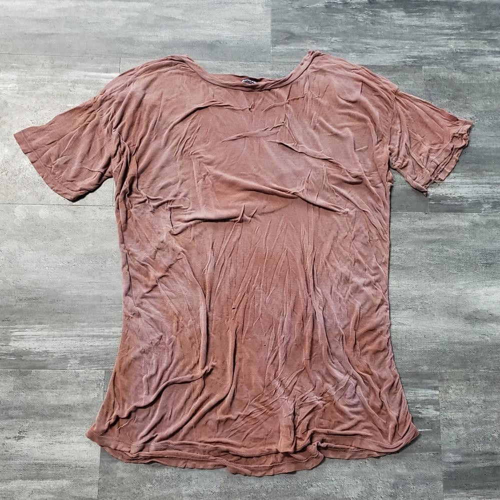 Designer Chocolate Oversized BM Long Distressed Sleeve Size ONE SIZE - 1 Thumbnail