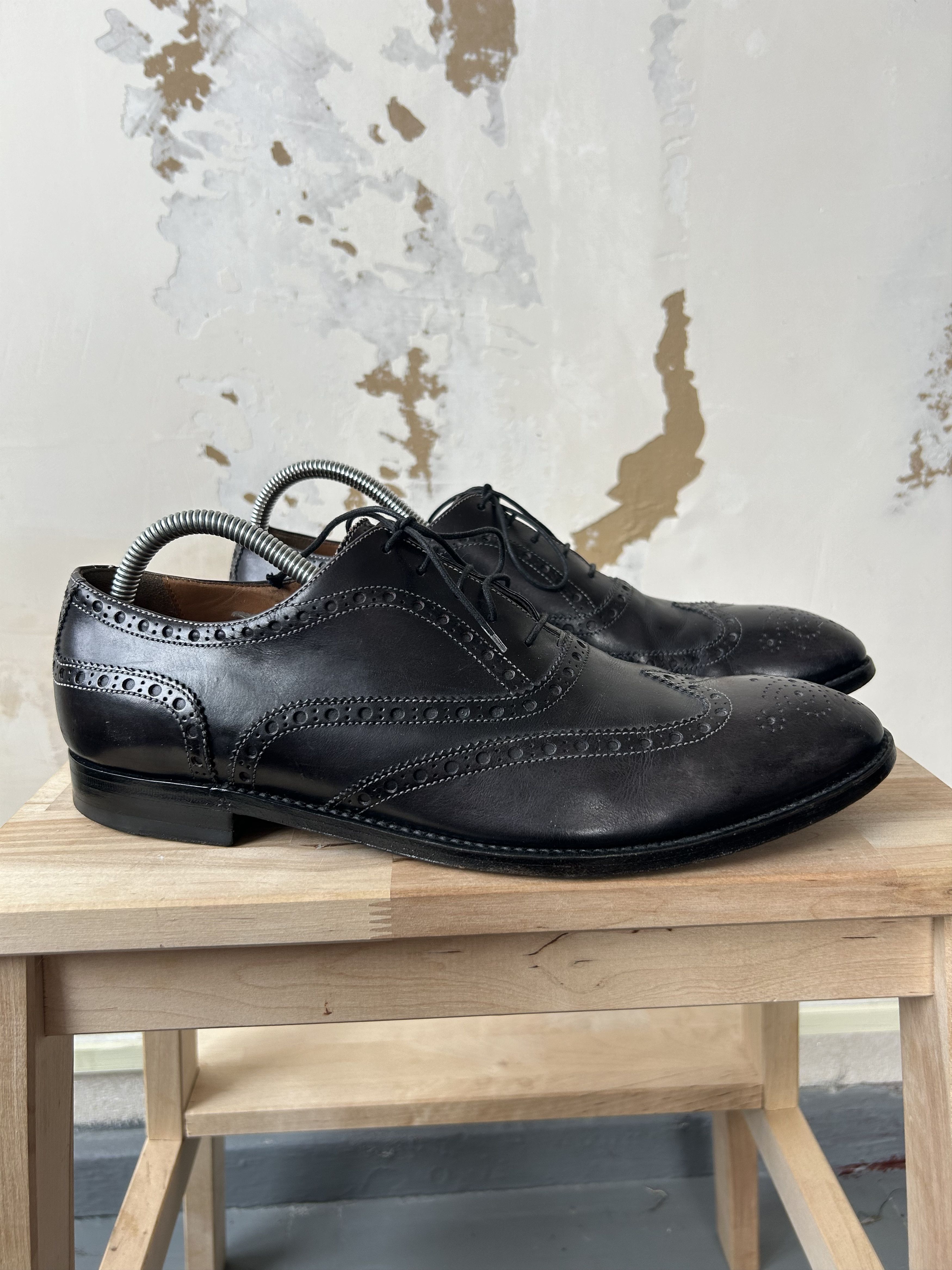 Designer × Paul Smith PS Paul Smith Black Leather Wing Tip Brogues Shoes Size US 10 / EU 43 - 1 Thumbnail