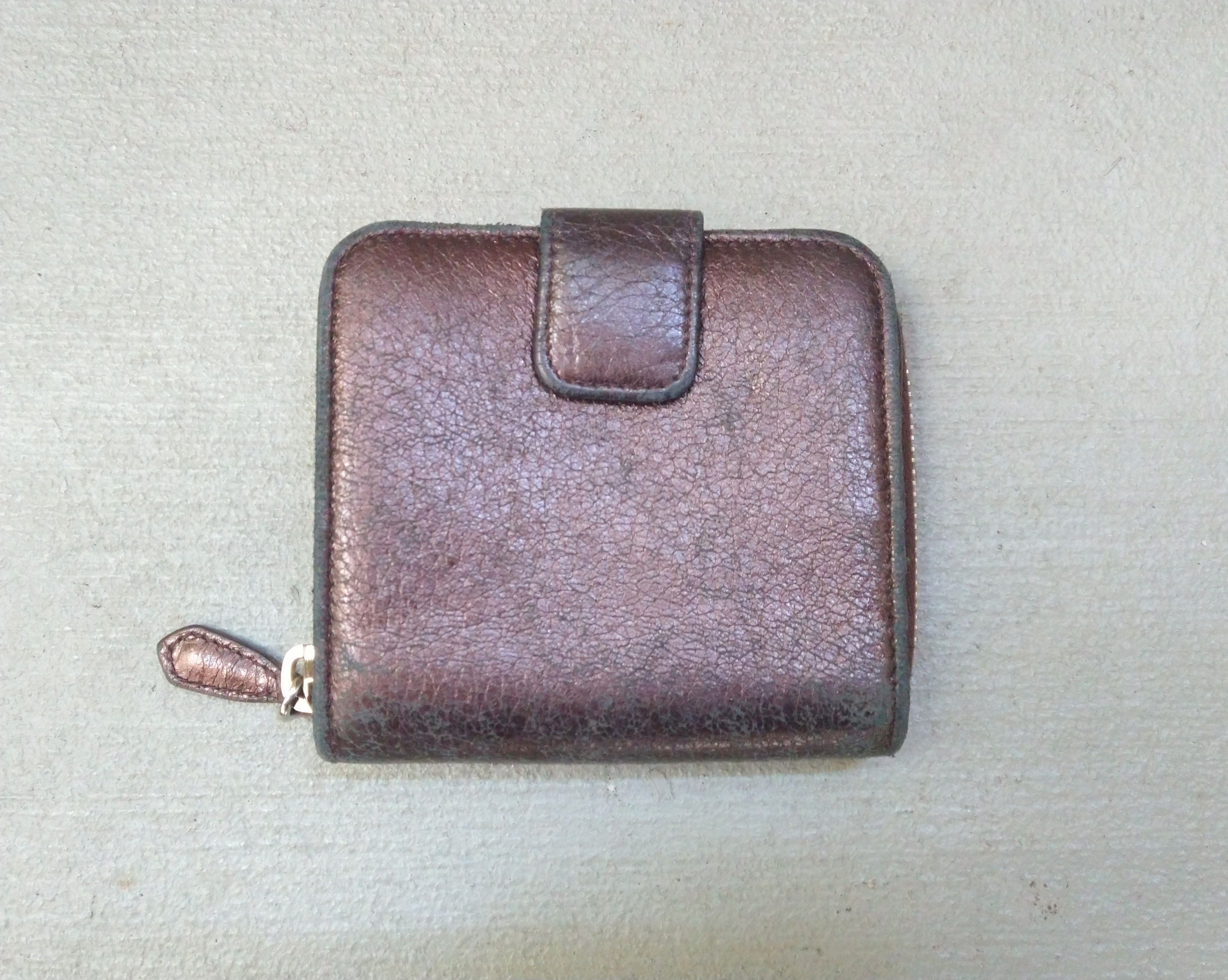 Prada × Vintage Prada Wallet Metallic Brown Leather Zip Bifold Y2K Size ONE SIZE - 12 Thumbnail