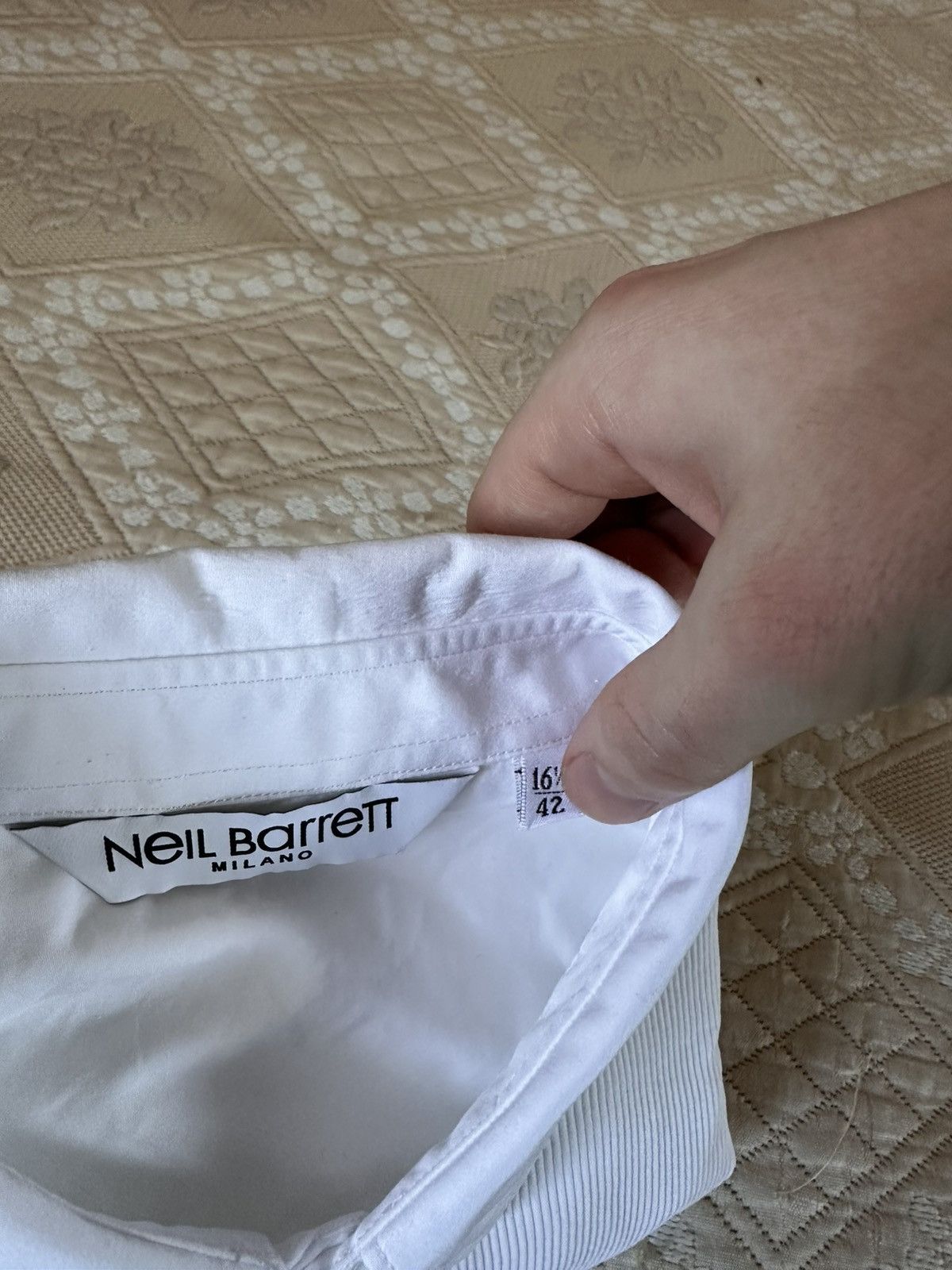 Neil Barrett 🔥 Neil Barrett Contrast Detail Striped Button Up Slim Shirt Size US L / EU 52-54 / 3 - 5 Thumbnail