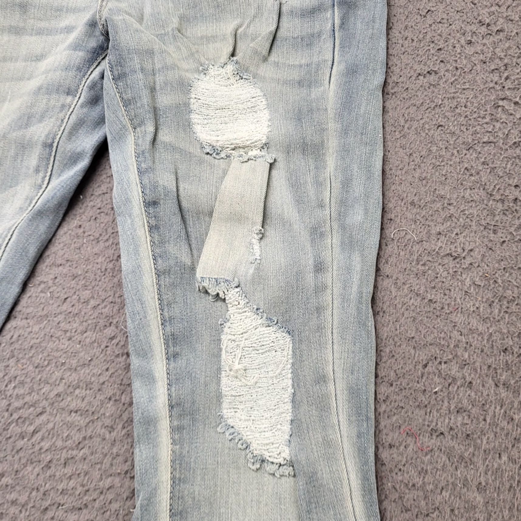 Vintage INDIGO REIN Jeans Women's 7/27 Distressed High Rise Crop Blue Wash Slim 5-Pocket 27x7 Denim Size 28" / US 6 / IT 42 - 4 Thumbnail