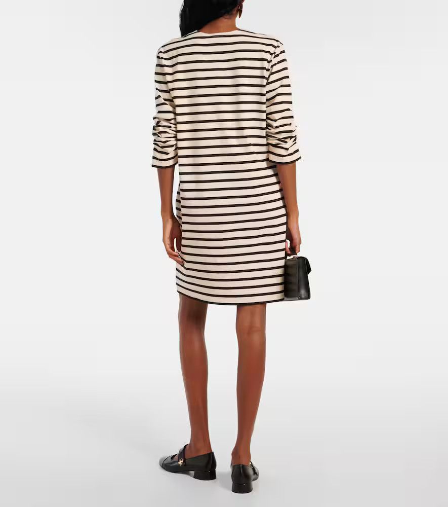Tory Burch o1s22i1n1024 Striped Cotton Dress in Black & Ivory Size XS / US 0-2 / IT 36-38 - 4 Thumbnail