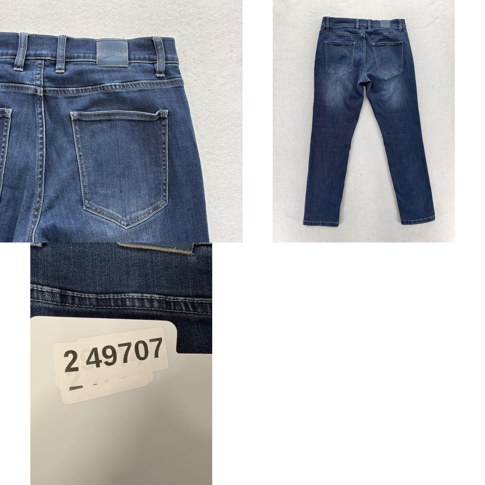 Denime Mugsy Kinzies Jeans Mens 32x30 Blue Medium Slim Straight Denim Jeans Size US 32 / EU 48 - 9 Thumbnail