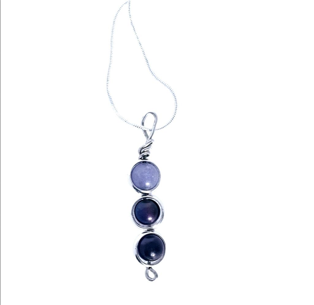 Handmade Natural Gemstone Kinetic 925 Sterling Silver Necklace Size ONE SIZE - 3 Thumbnail