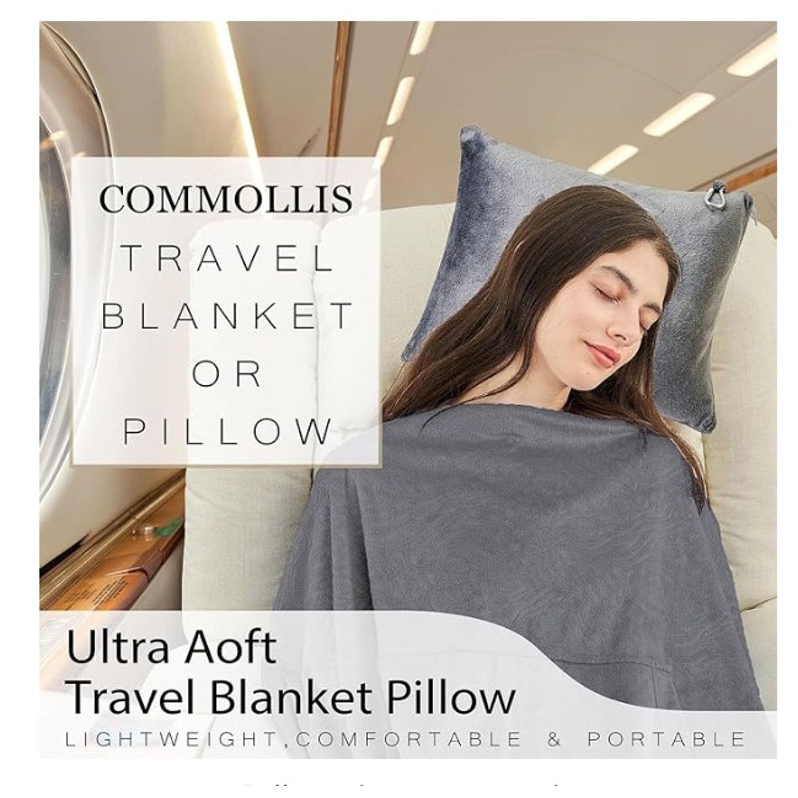 The Unbranded Brand Travel Blanket, 50x70" blanket or pillow, hooks carryon Size ONE SIZE - 6 Thumbnail