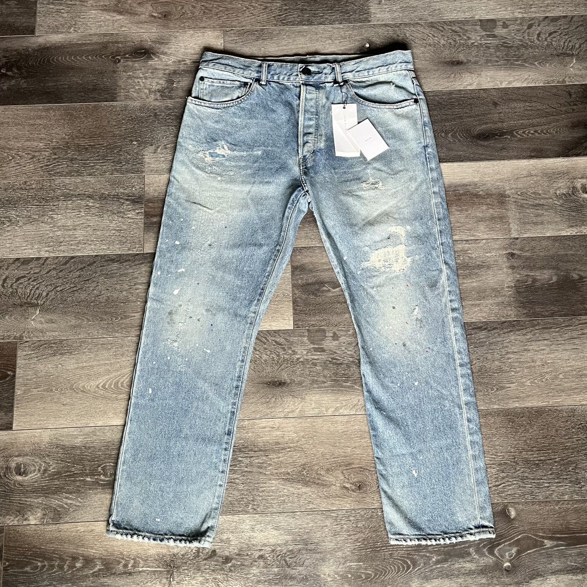 New John Elliott The Kane 2 Cairo Wash Paint Splatter Jeans