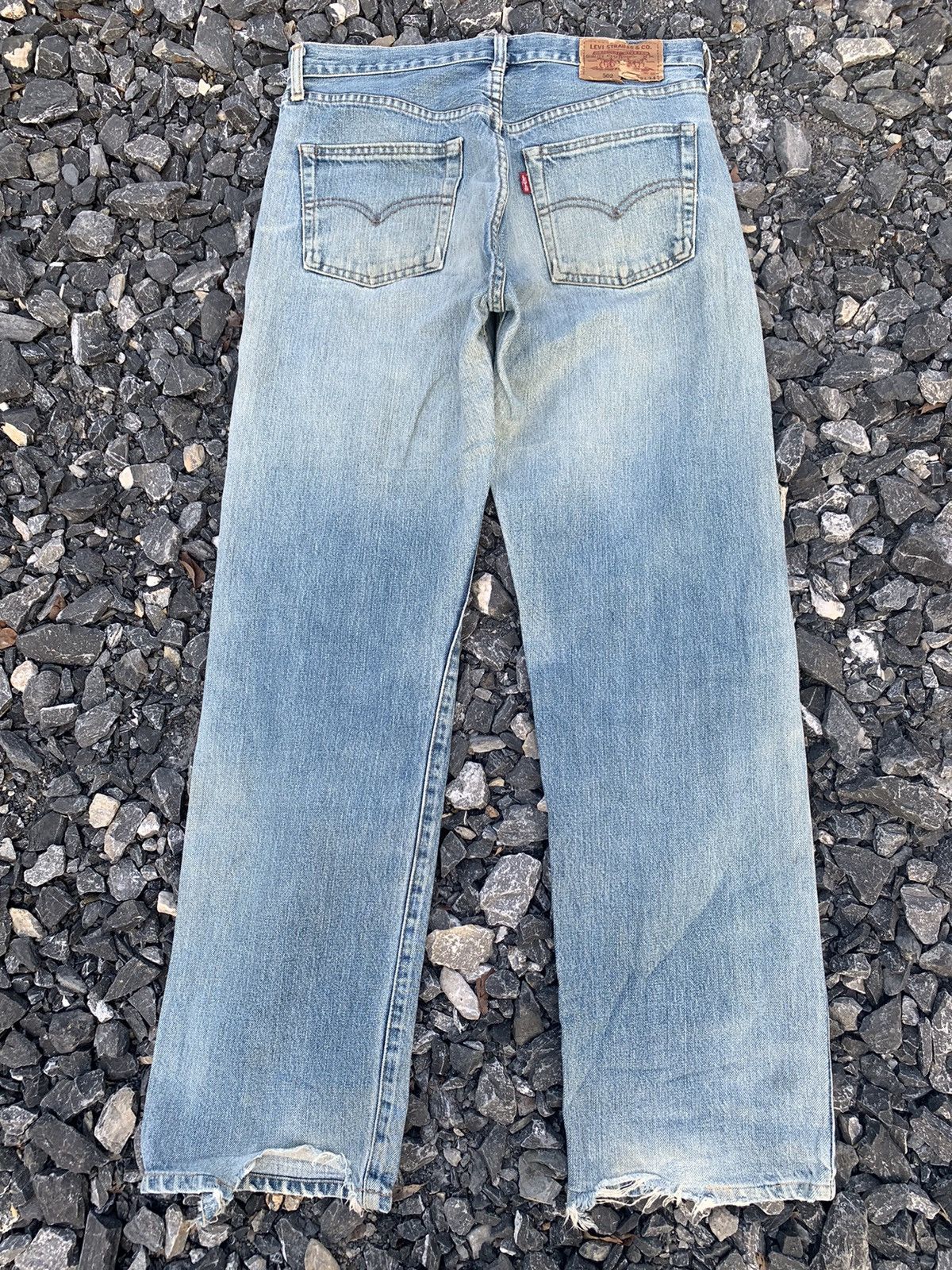 VINTAGE LEVI’S 502 BIG E SELVEDGE FADED DISTRESSED DENIM