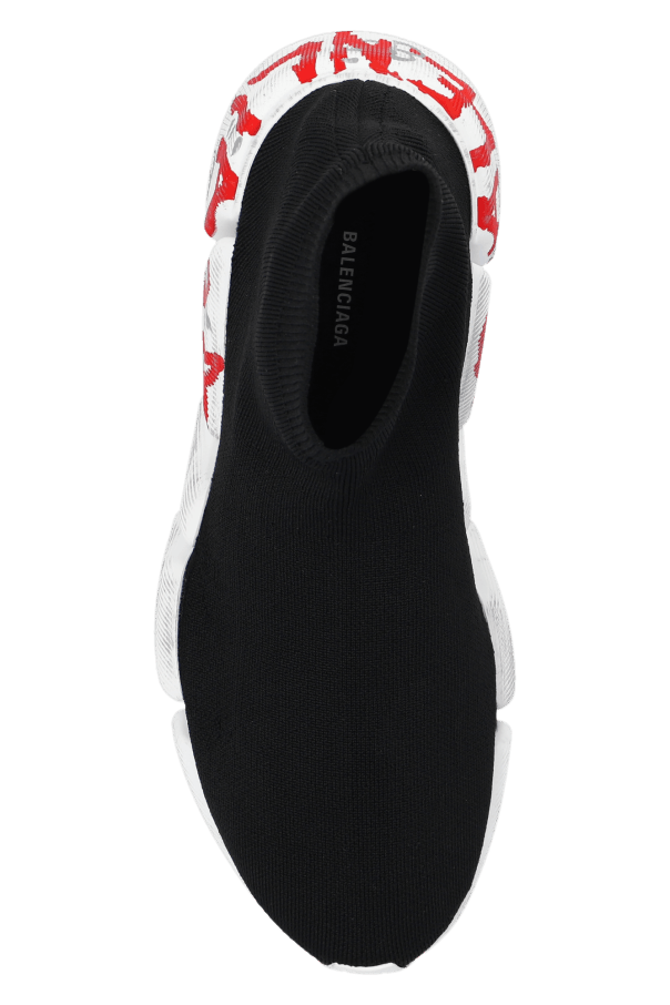 Balenciaga o1bcso1str1024 Speed 2.0 Graffiti Recycled Knit Sneaker Size US 7 / IT 37 - 6 Thumbnail