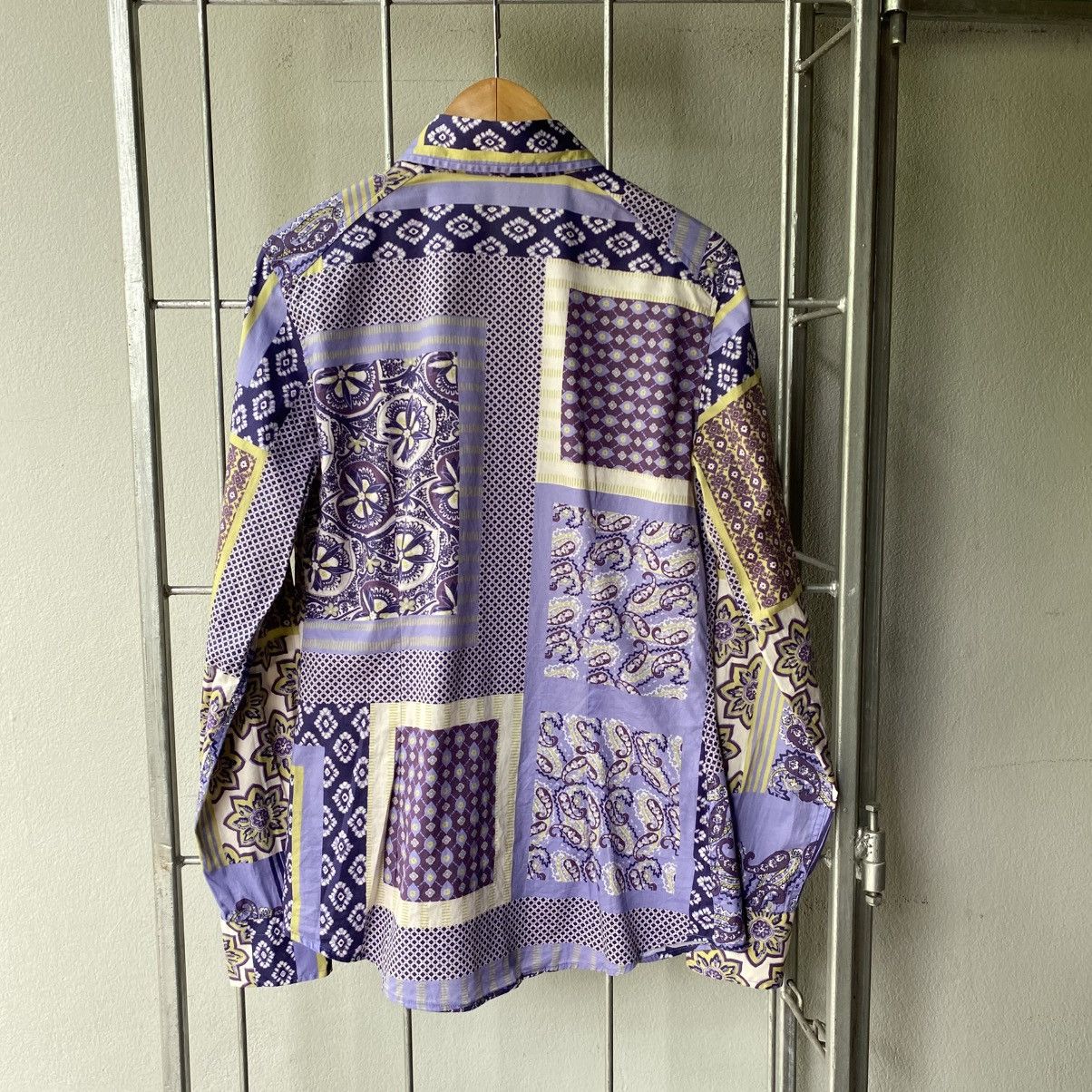 Etro Etro Purple Patchwork Print Long Sleeve Shirt Size XS / US 0-2 / IT 36-38 - 16 Thumbnail