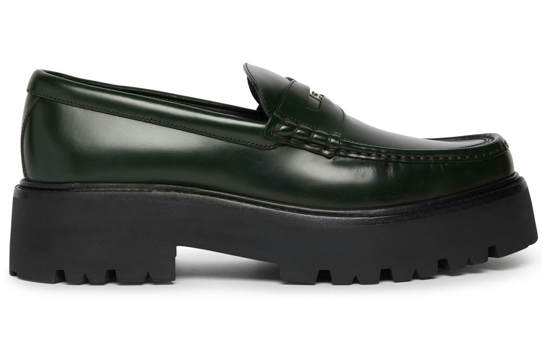 Celine × Hedi Slimane Celine Polished Bull Penny Loafers Green Chunky Leather Size US 9.5 / EU 42-43 - 1 Thumbnail