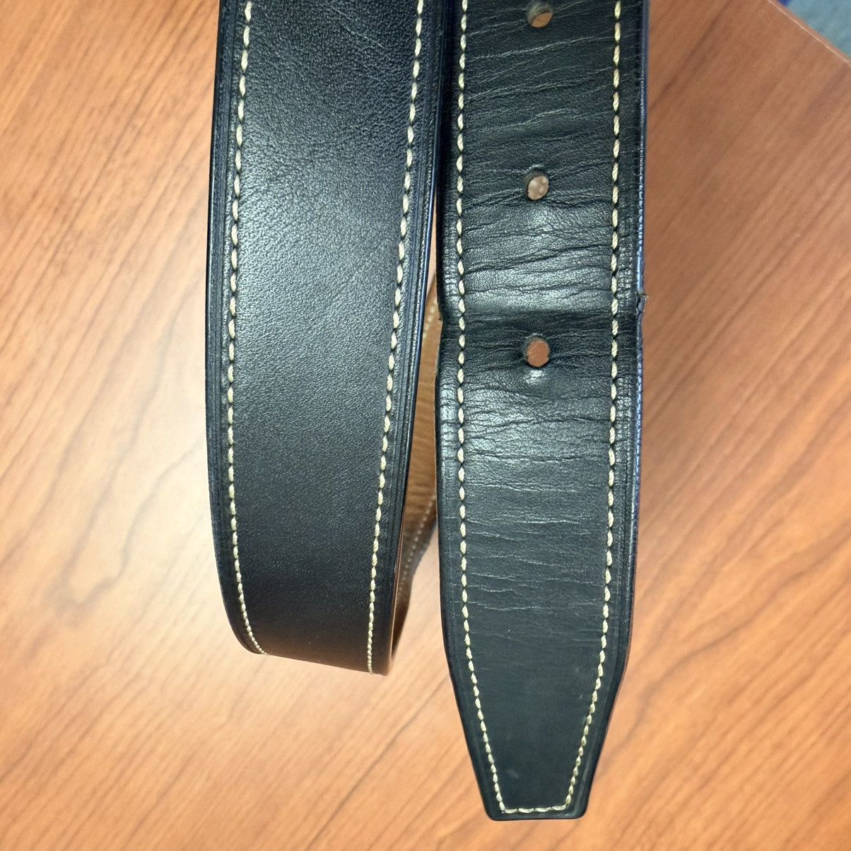 Coach Coach Black Leather Belt Contrast Stitch Silver Buckle 80cm Size 32 - 18 Thumbnail