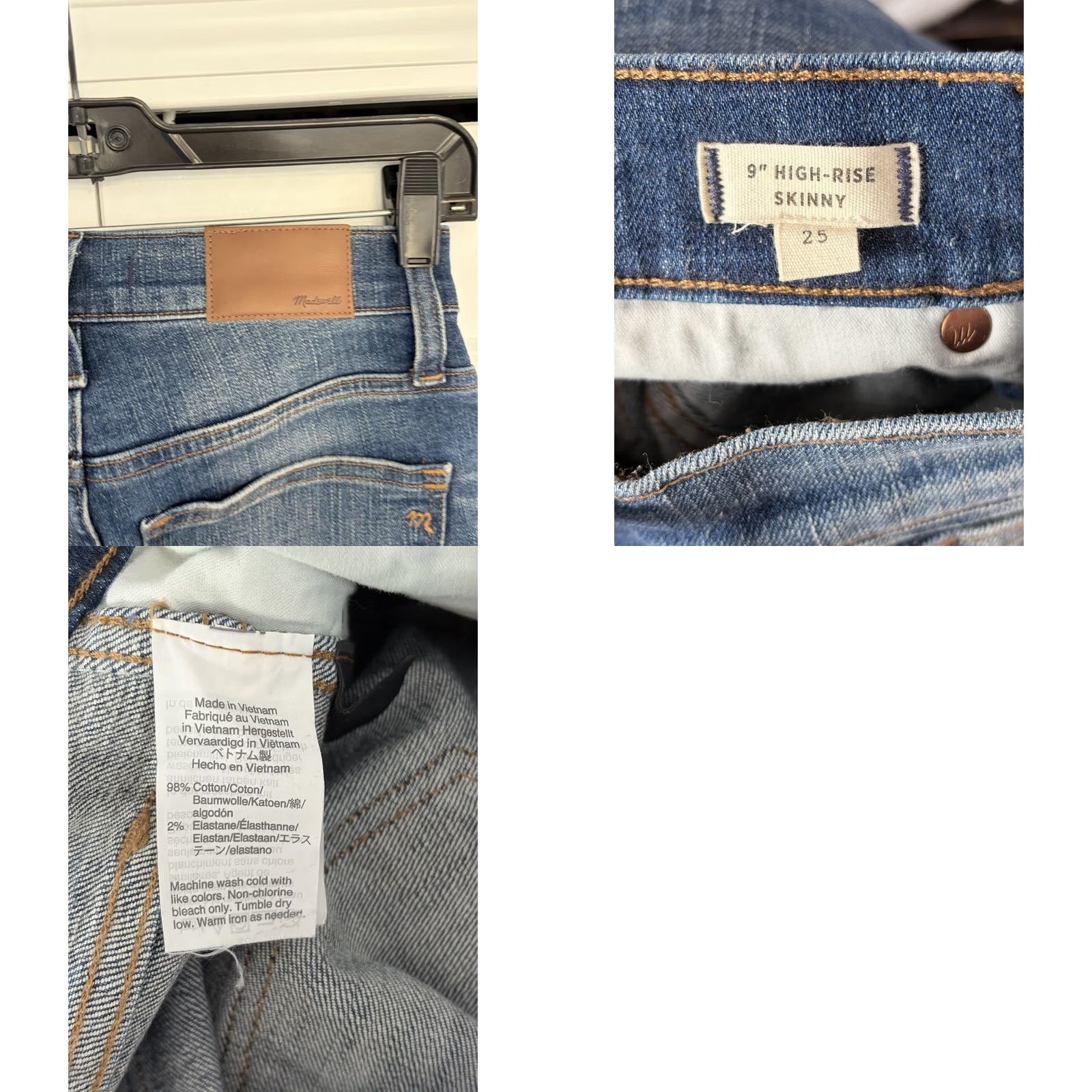 Madewell Madewell 9" High-Rise Skinny Ankle Jeans Winifred Wash 25 Distressed Jeans Blue Women Regular 5-Pocket Button Zipper Slim Vintage: No Size 42" / US 20 - 8 Thumbnail