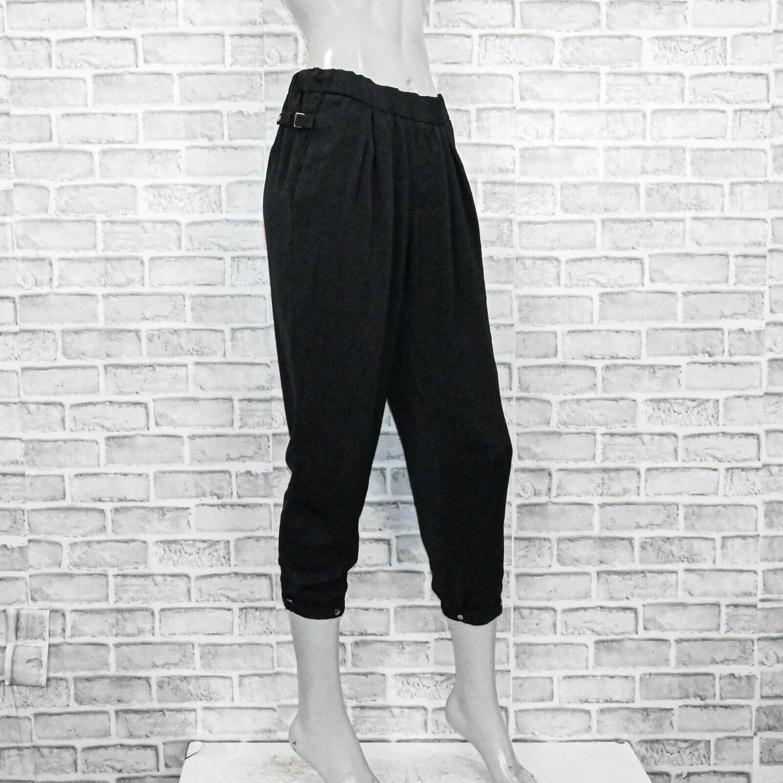 Helmut Lang Helmut Lang black Pleated pull up Pants belt loop ankles Size 25" / US 0 / IT 36 - 3 Thumbnail