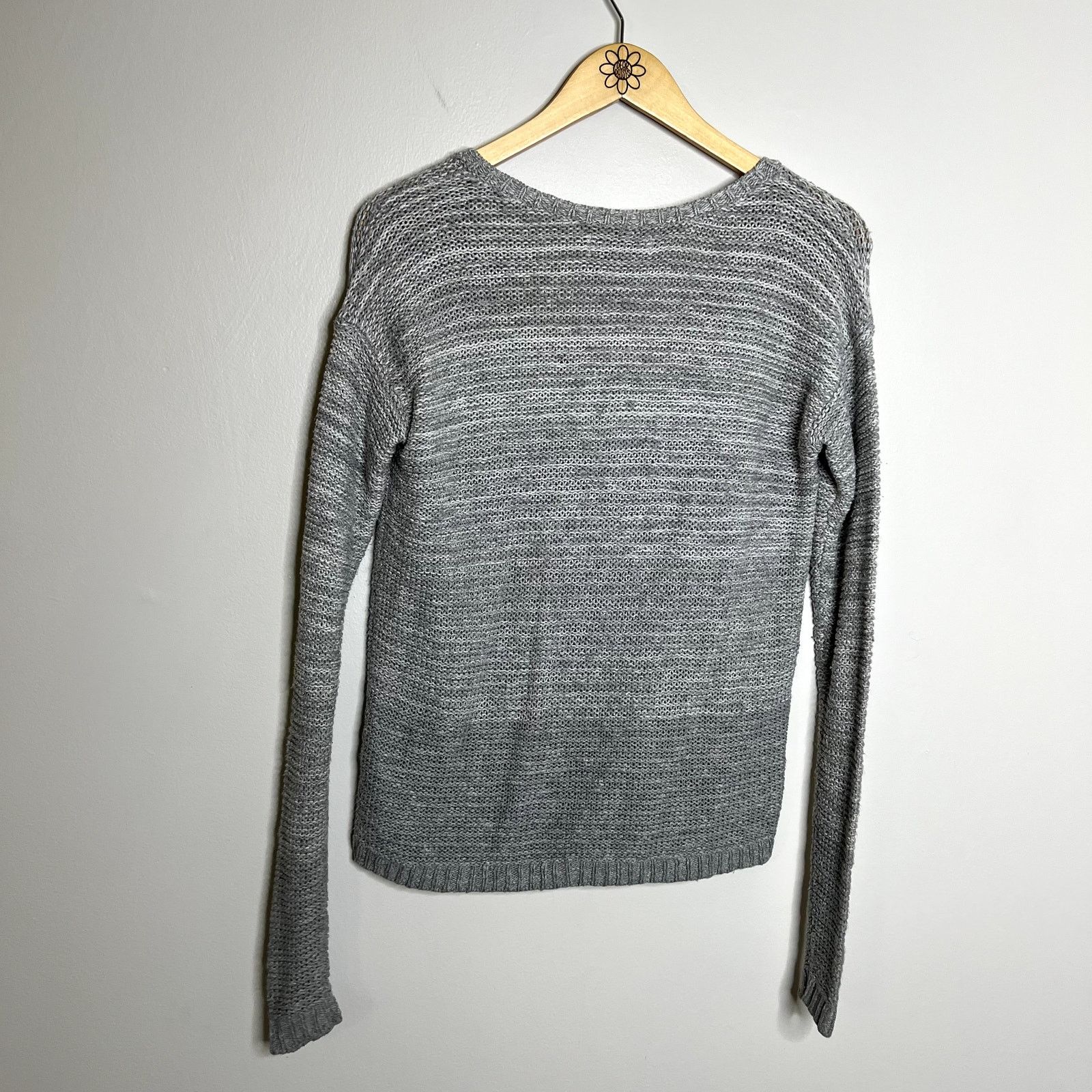 Other Gilly Hicks Gray Knit V Neck Sweater Size S / US 4 / IT 40 - 5 Thumbnail