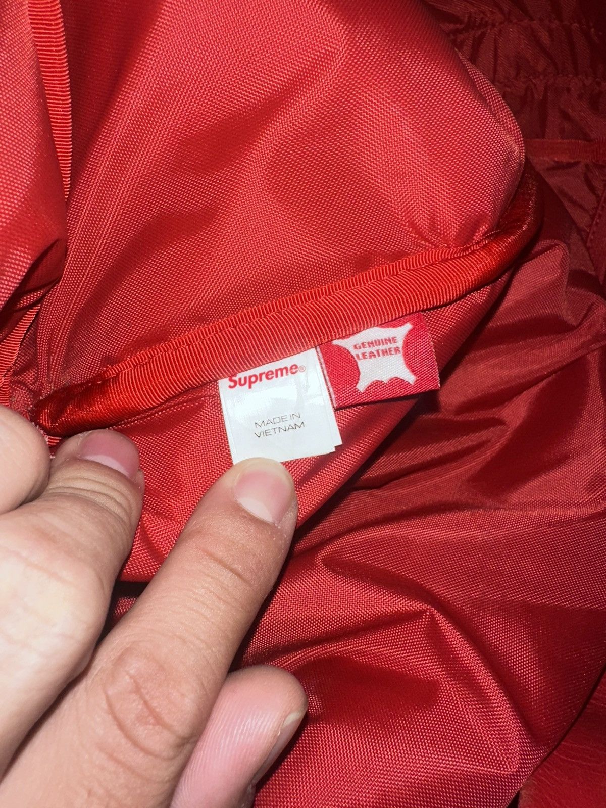 Supreme Supreme - Leather Backpack Red Size ONE SIZE - 19 Thumbnail