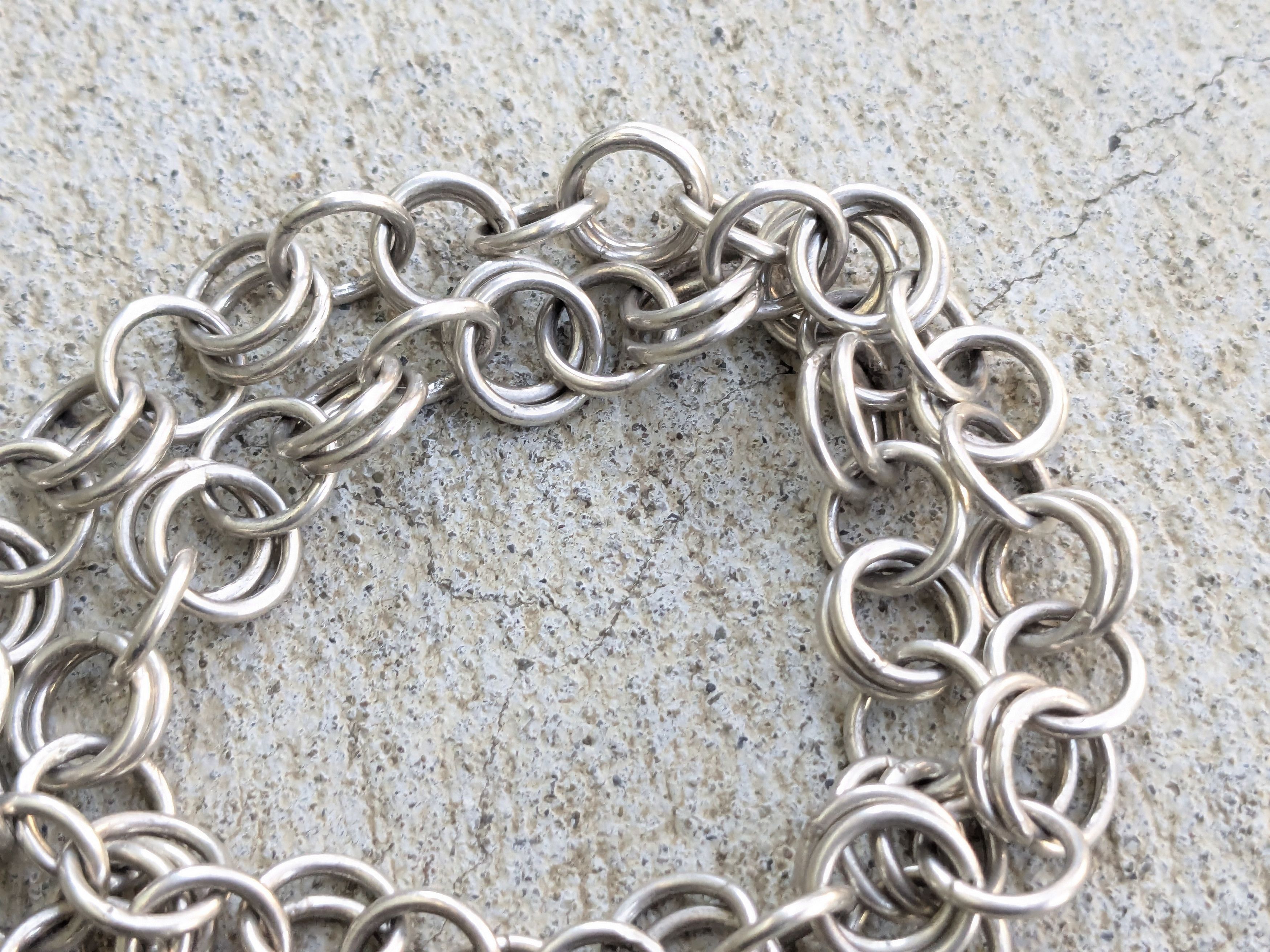 Jewelry Vintage Sterling Silver Choker Necklace Round Toggle Chain Size ONE SIZE - 3 Thumbnail