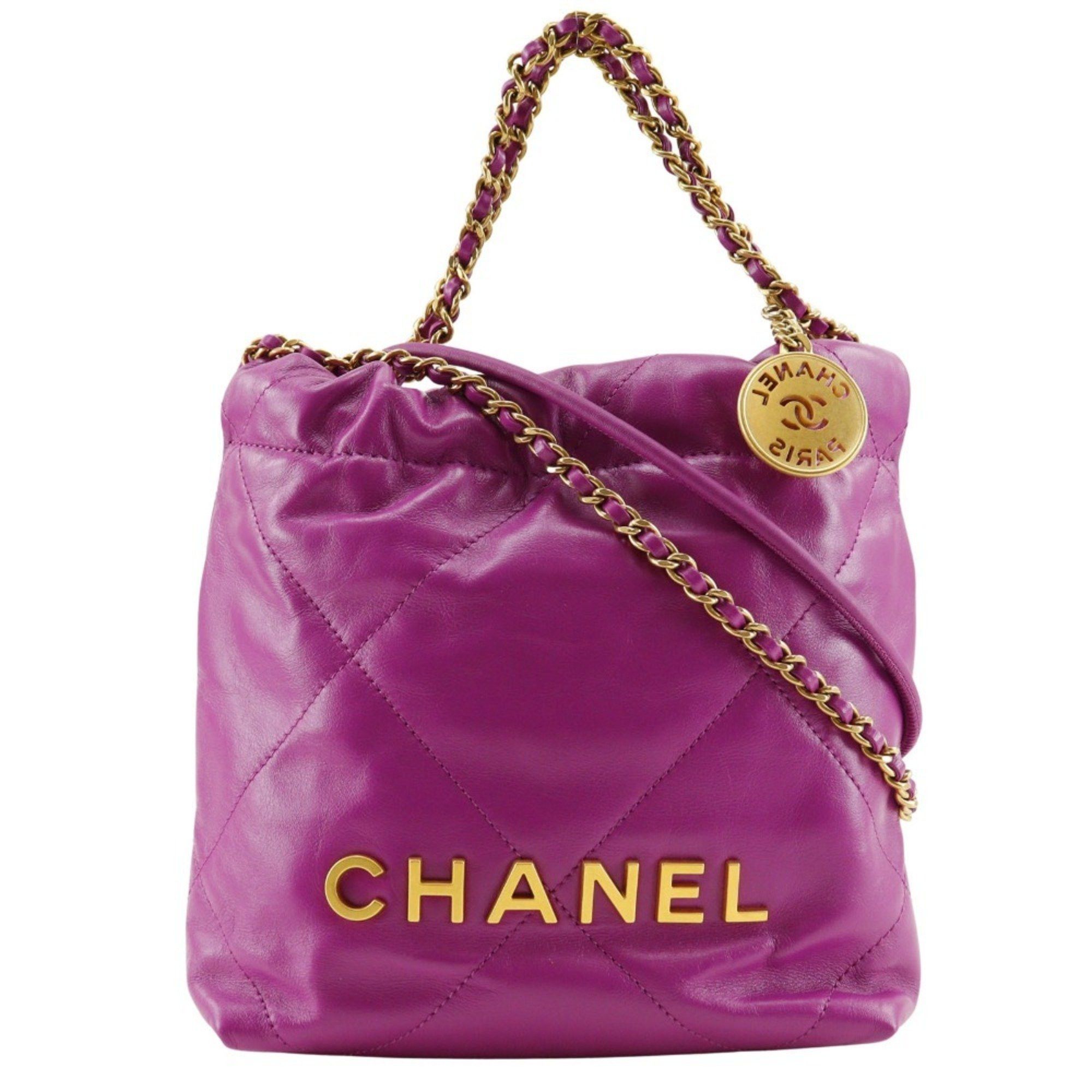 Chanel CHANEL 22 Shoulder Bag Handbag AS3980 Calfskin Purple 2way Mini Women's Size ONE SIZE - 1 Thumbnail