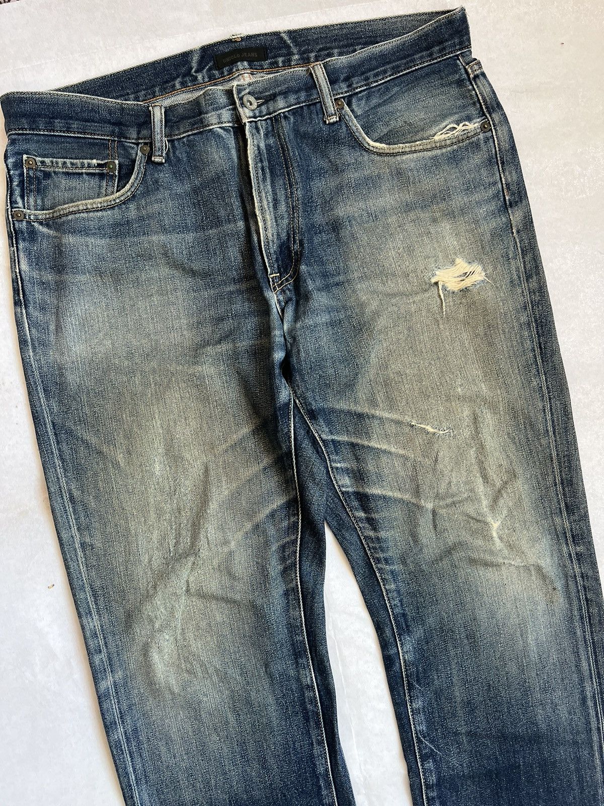 Uniqlo Uniqlo Regular Straight distressed and aging denim Size US 38 / EU 54 - 4 Thumbnail