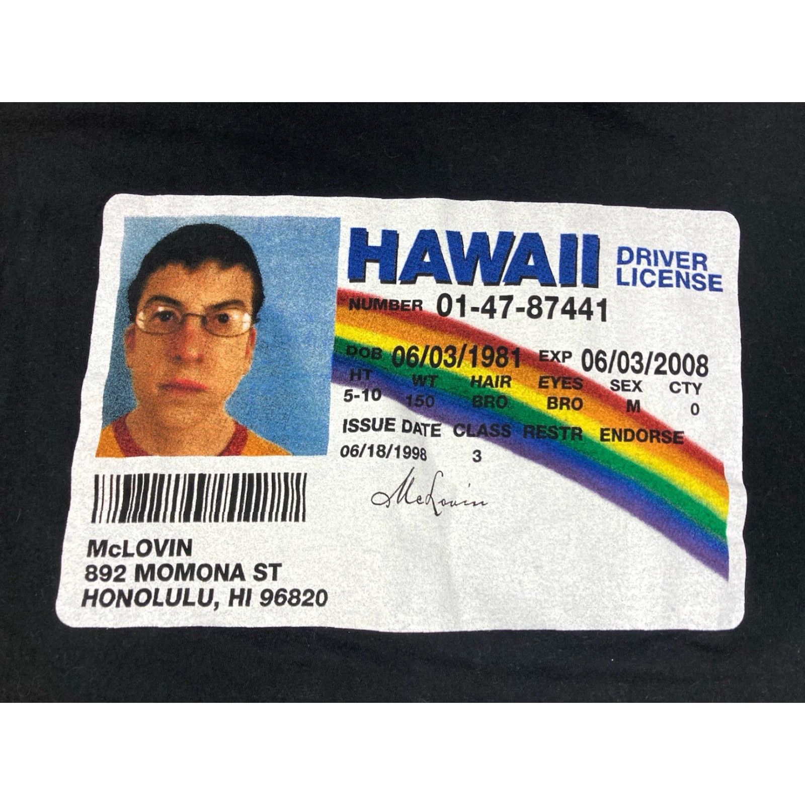 Ripple Junction VINTAGE? Superbad Movie Graphic T-shirt Men Large Black Short Sleeve Driver License Size US L / EU 52-54 / 3 - 2 Thumbnail