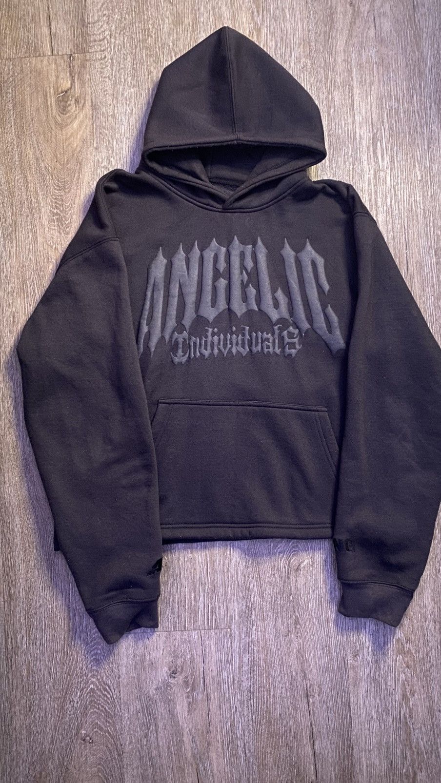 Black Angelic Individual Cropped Hoodie