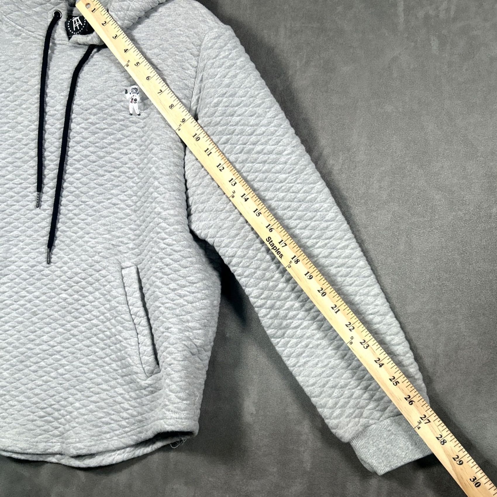 Vintage Barstool Sports Hoodie Mens L Gray Quilted Elbow Patches Pullover Spaceman Logo Size US L / EU 52-54 / 3 - 7 Thumbnail