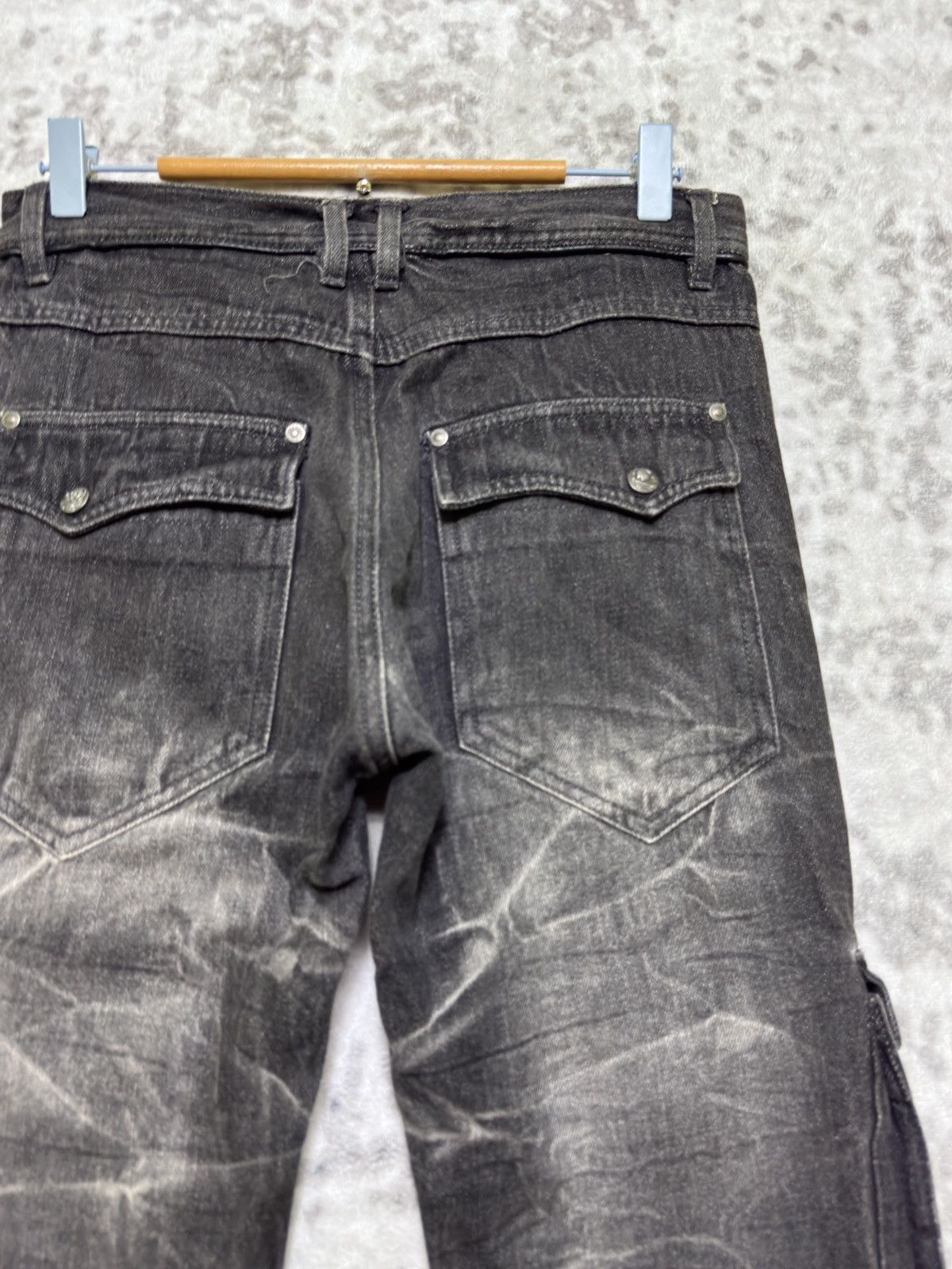 Japanese Brand Double Focus Tactical Cargo Denim Y2K Punk Multipocket Size US 28 / EU 44 - 11 Thumbnail