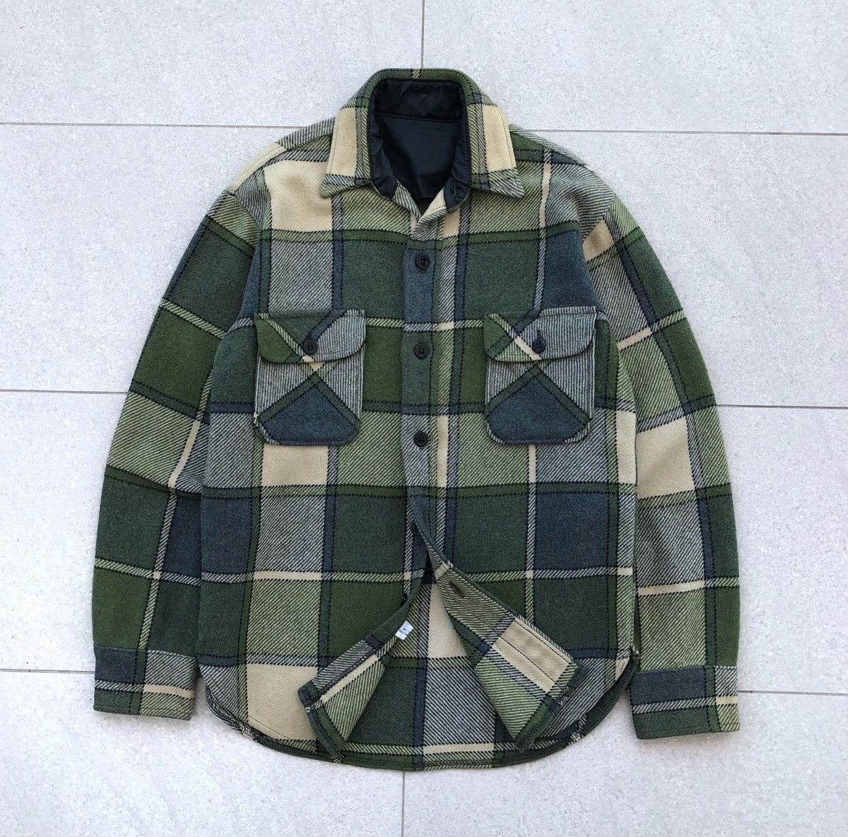 JCPenney Vintage 60s-70s JcPennys Towncraft Melton Wool Heavy Flannel Size US S / EU 44-46 / 1 - 6 Thumbnail