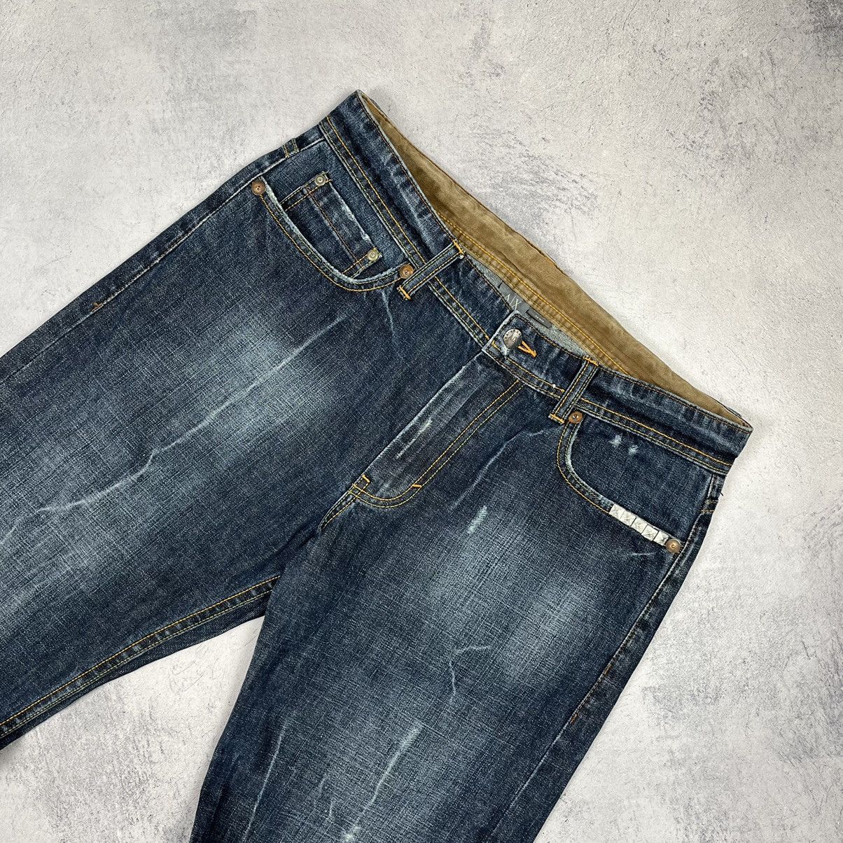 Emporio Armani Vintage Armani Exchange rare big logo jeans 90’s Size US 34 / EU 50 - 7 Thumbnail