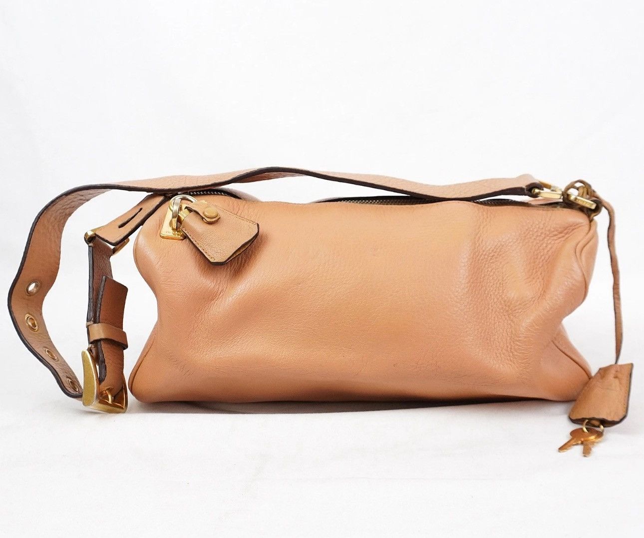 Prada Prada Vitello Daino Gold-Tone Padlock Leather Shoulder Bag Size ONE SIZE - 3 Thumbnail