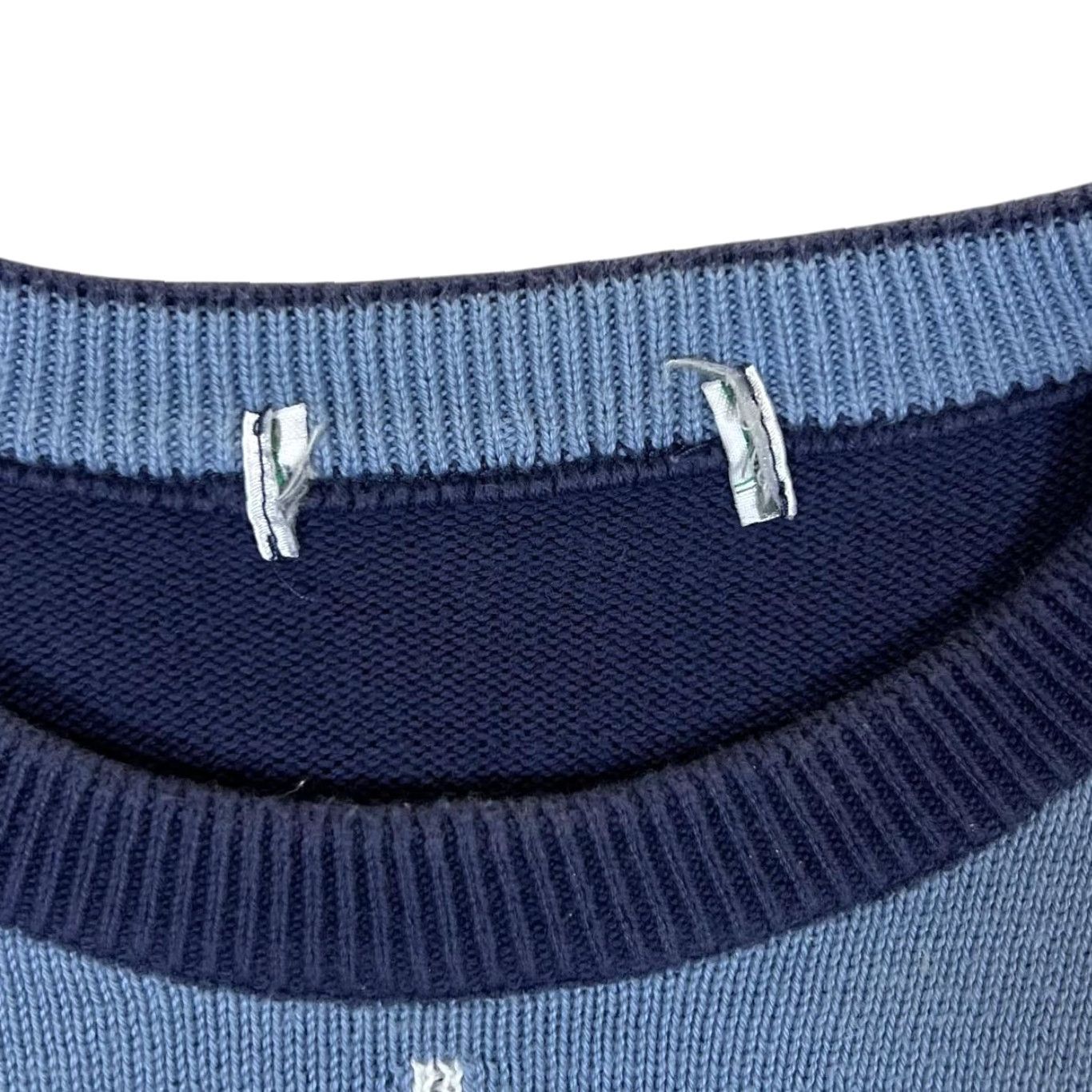 Vintage VINTAGE ST MICHAEL Argyle Check Golf Sweater Jumper L Blue/White Mens XL Size US L / EU 52-54 / 3 - 4 Thumbnail