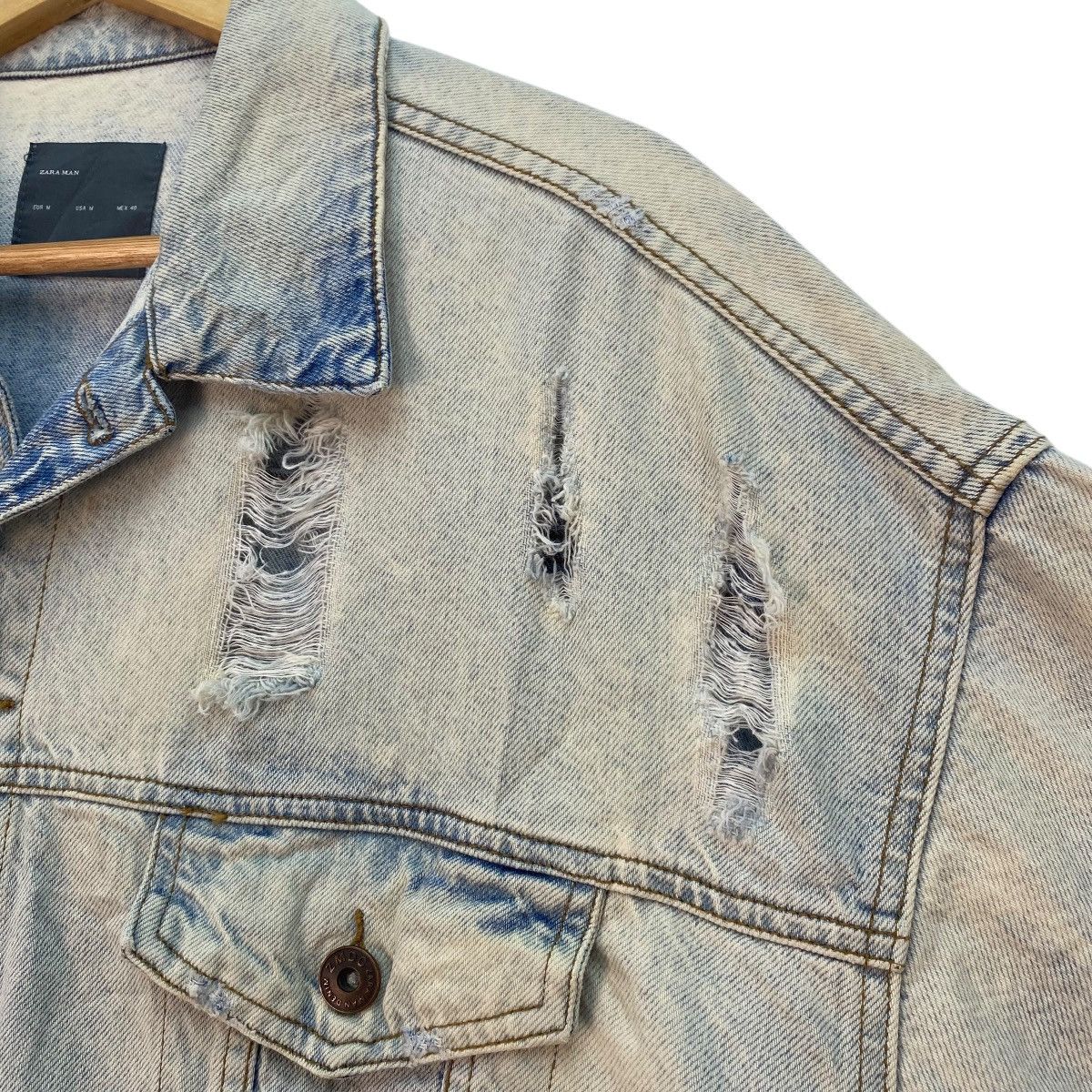 Zara 💥Zara Denim Man Distressed Jacket Size US M / EU 48-50 / 2 - 6 Thumbnail