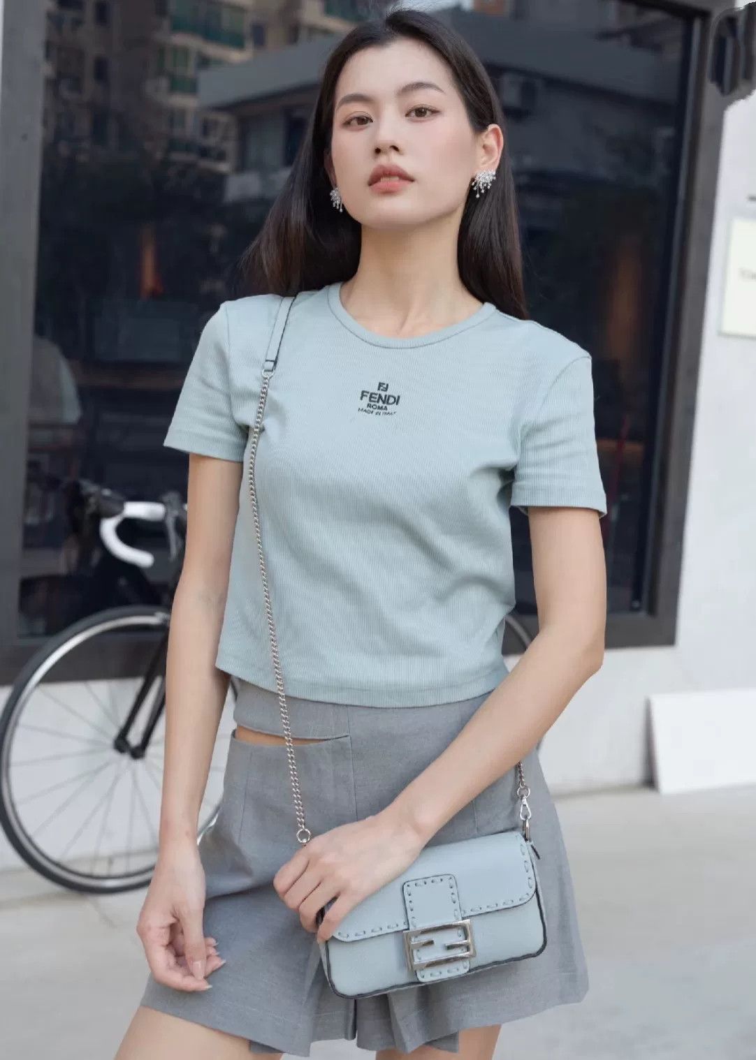 Fendi Mint Green Short-Sleeve Tee S