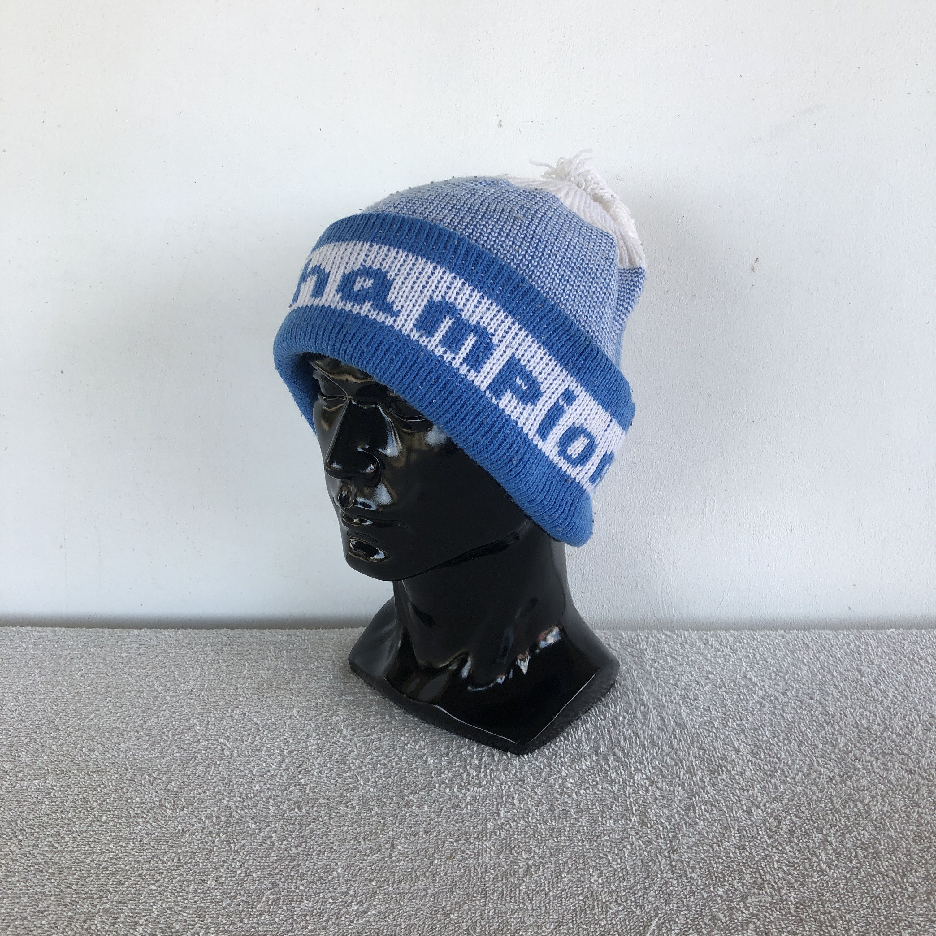 Japanese Brand Vintage 70s Champion Striped Beanie Snow Caps Pom Pom Hats Size ONE SIZE - 1 Thumbnail
