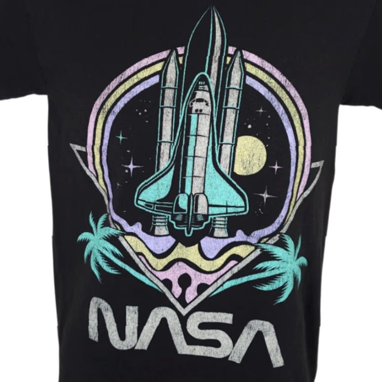 NASA NASA T Shirt Mens Small Black Space Shuttle Palm Trees Goodie Two Sleeves T-Shirt Cotton Crew Neck Short Sleeve Mens Space Size US S / EU 44-46 / 1 - 2 Thumbnail