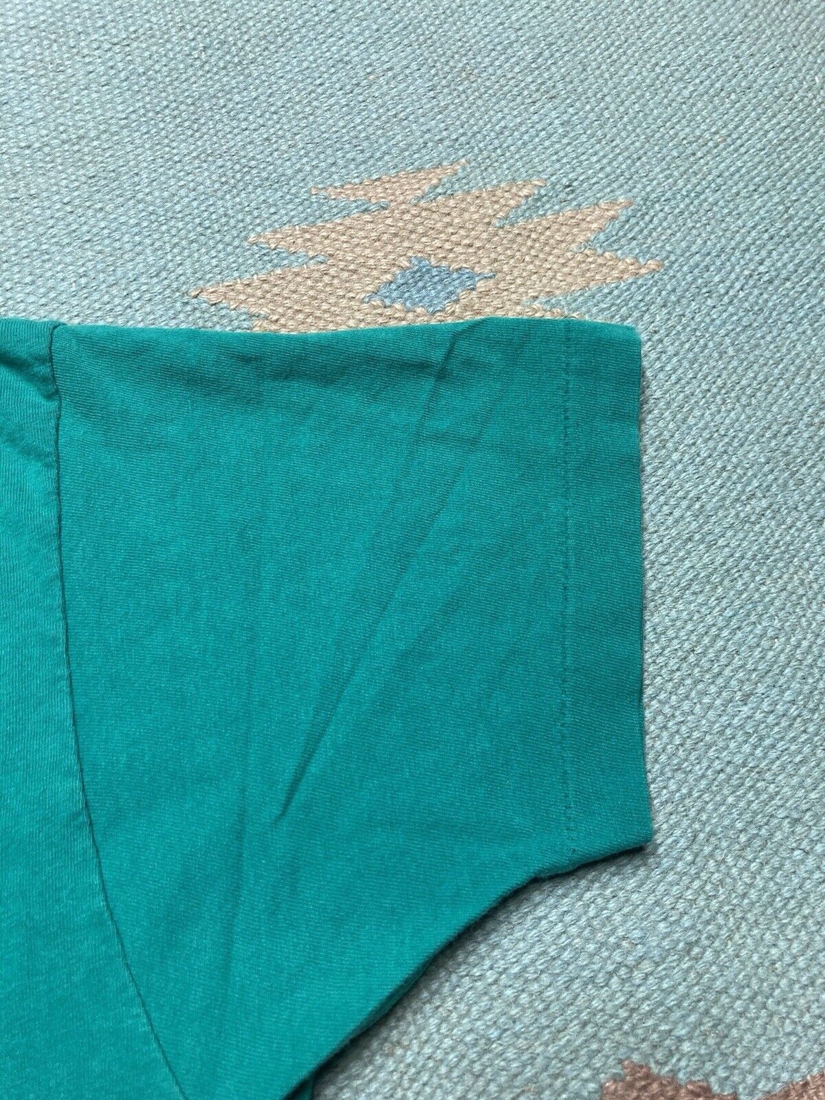 Fruit Of The Loom × Vintage 80s fruit of the loom pocket tshirt blank turquoise cotton M Size US M / EU 48-50 / 2 - 6 Thumbnail