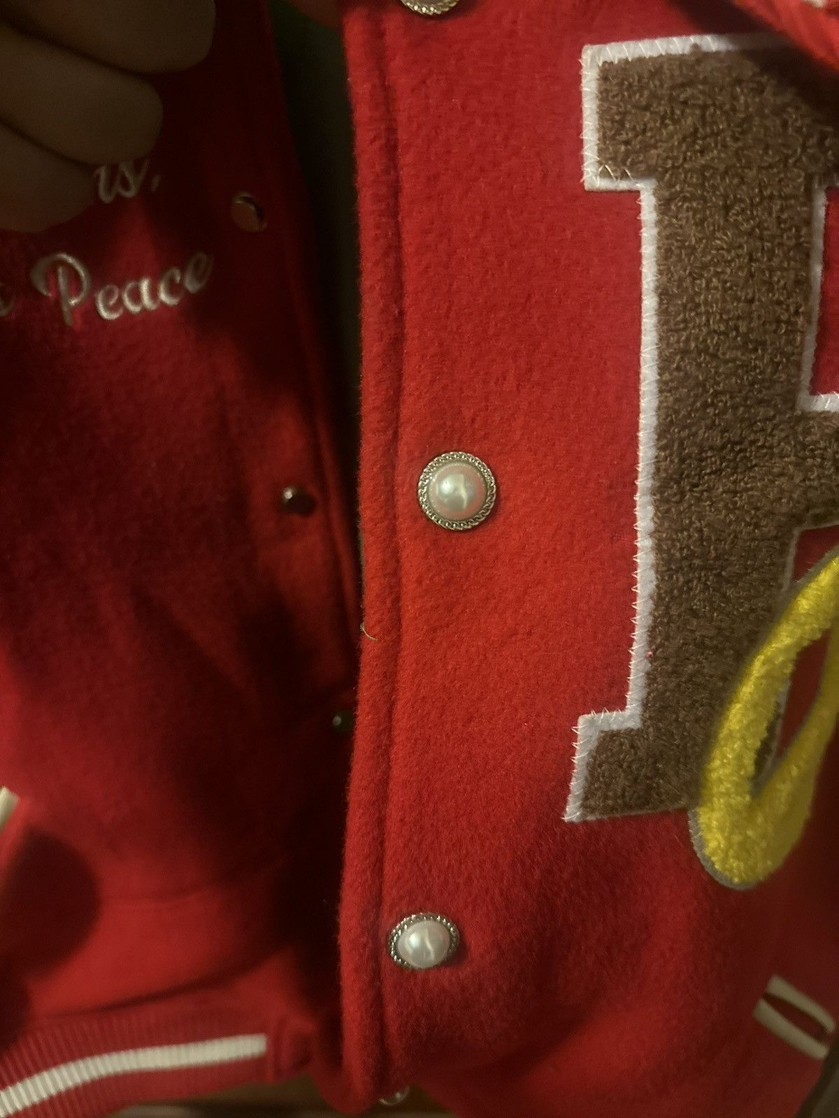Designer × Japanese Brand Peaceful people Varsity Jacket Size US XL / EU 56 / 4 - 3 Thumbnail