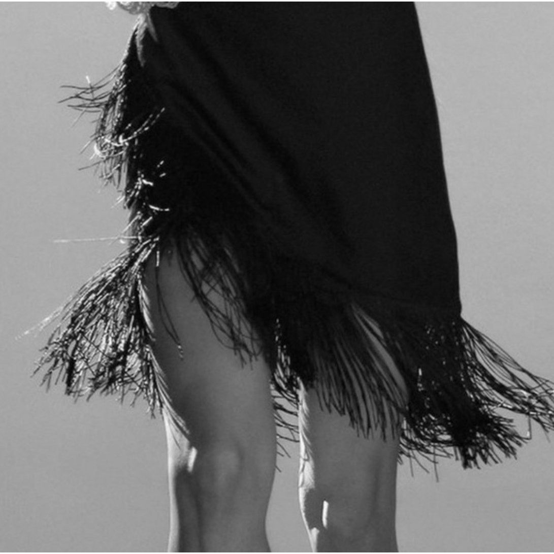 Zara ZARA FRINGED SLIP DRESS BLACK Size XS / US 0-2 / IT 36-38 - 7 Thumbnail