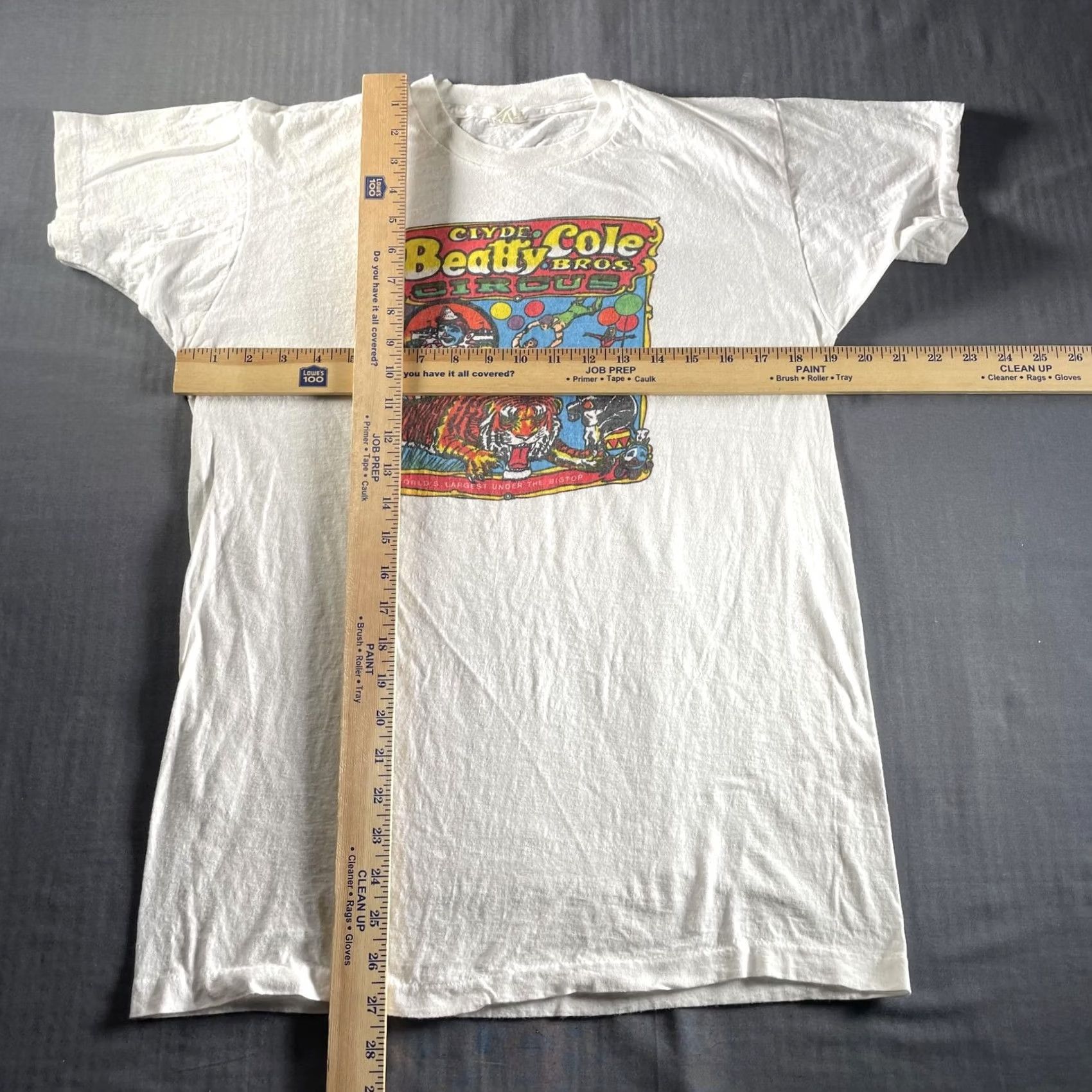 Vintage VINTAGE Clyde Beatty Cole Bros Circus Shirt Mens XL White Crew Neck Short Sleeve Graphic Print 80s Size US XL / EU 56 / 4 - 5 Thumbnail