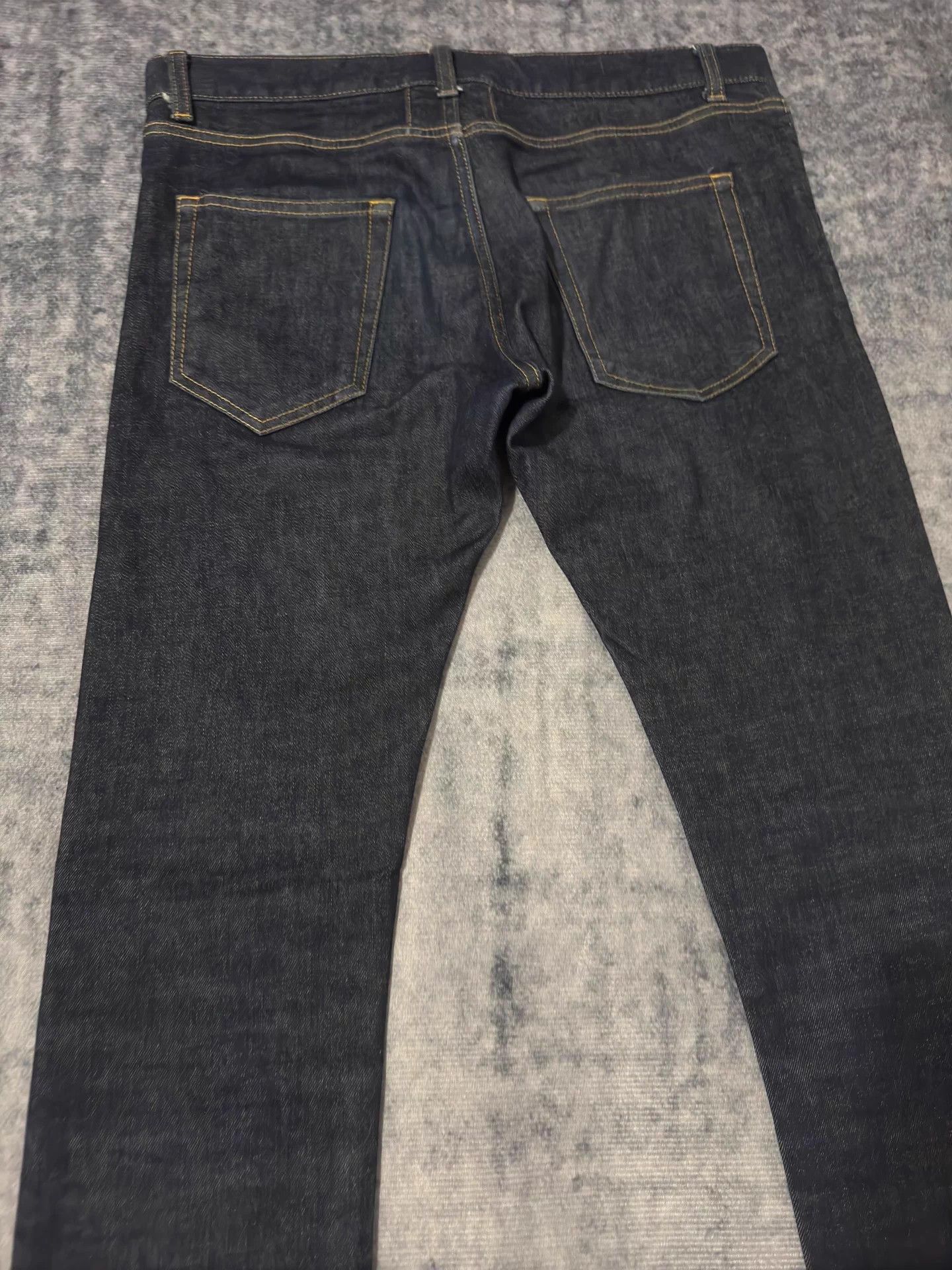 Saint Laurent Paris SLP 13FW Deep Blue Selvedge Raw Denim Jeans Size US 31 - 4 Thumbnail