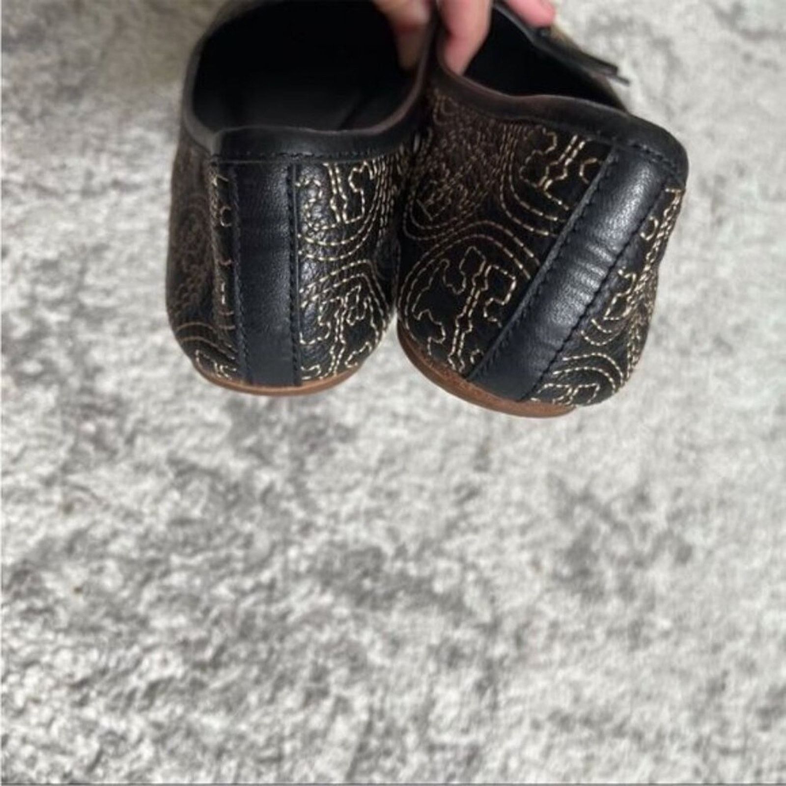 Tory Burch Tory Burch Flats Black Cream 6.5 Leather Sole Leather Upper Size US 6.5 / IT 36.5 - 7 Thumbnail